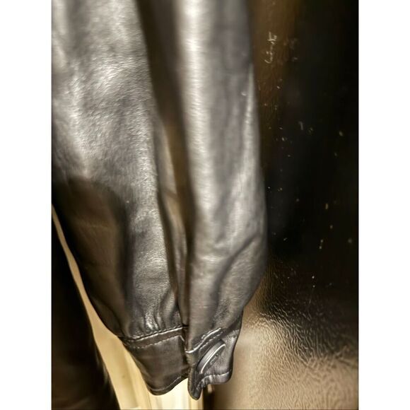 Truth by Republic Men's Collared Button Front Leather Jacket Black Size XS - Picture 4 of 8